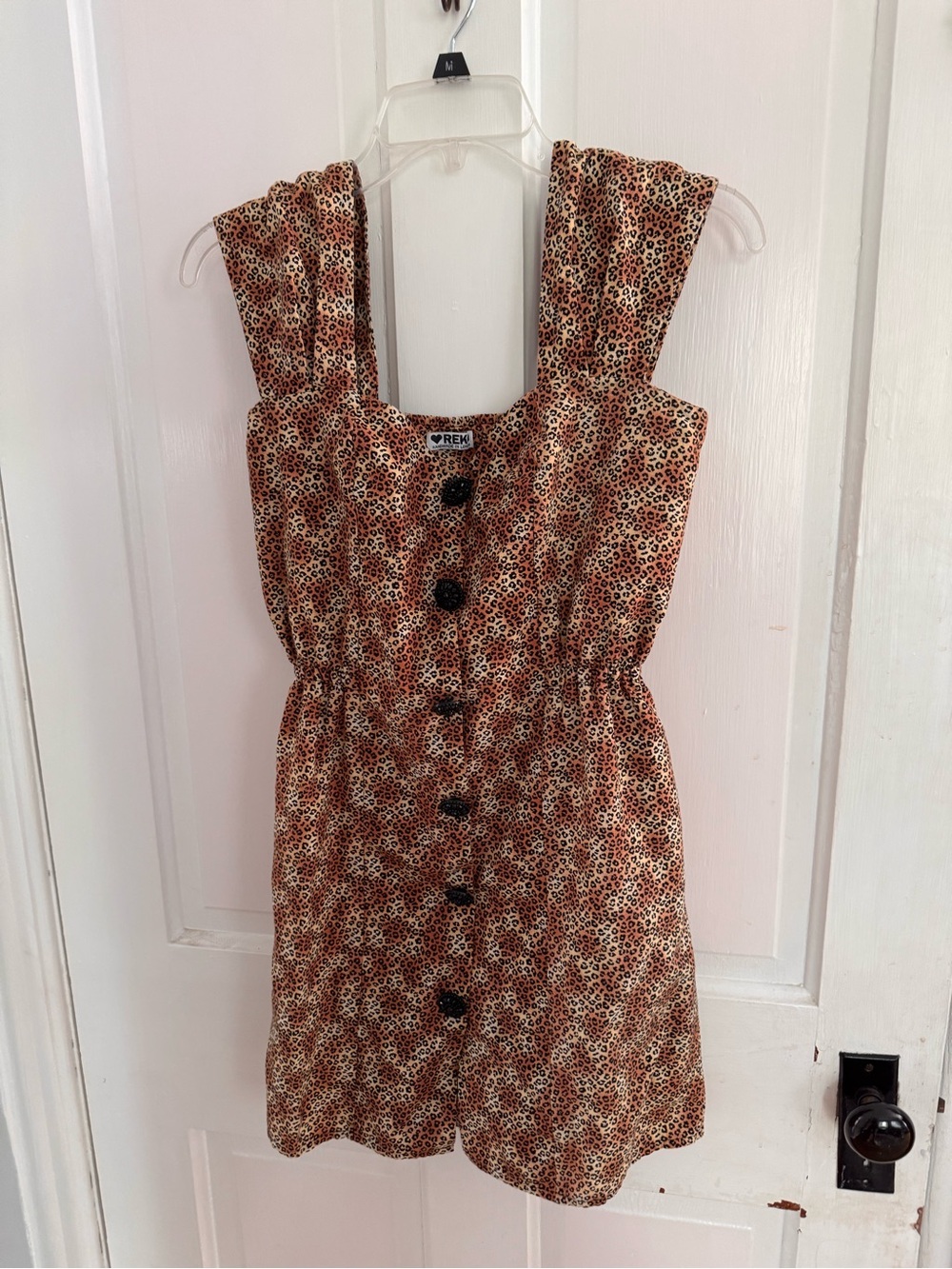 Leopard Print Button-Front Minidress